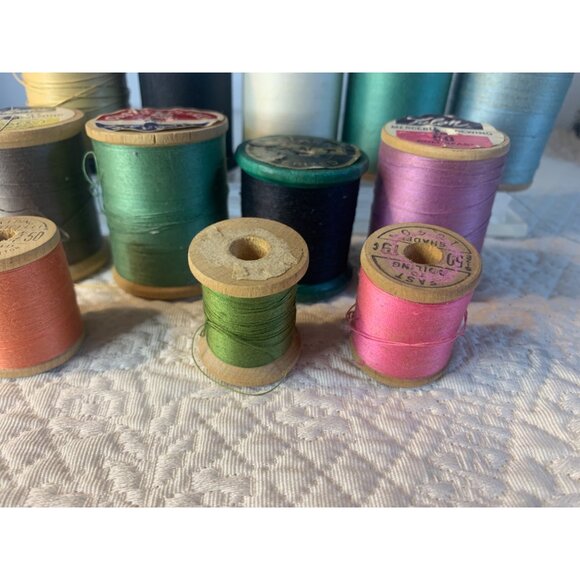 Vintage Sewing thread wood Spools set of 12 #47 - Picture 4 of 10